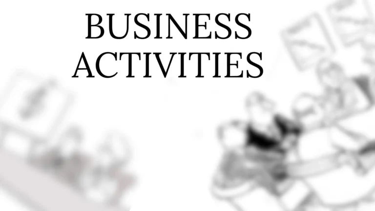 Business activities and its classification into three types